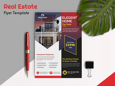 Real Estate Flyer branding businessflyer flyer template flyerdesign graphicdesign realestate standard design uiuxdesign