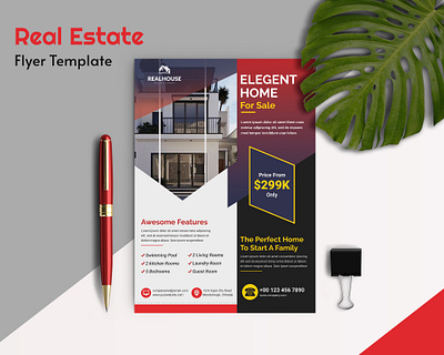 Real Estate Flyer branding businessflyer flyer template flyerdesign graphicdesign realestate standard design uiuxdesign