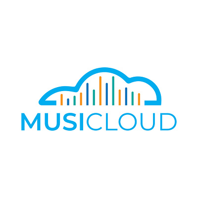 Colorful Sound Wave Music Cloud Logo Design Template brand identity branding cloud colorful logo corporate creative custom logo design letter minimalist modern music sound unique vector wave