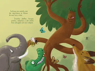 The Dancer Tree - Children's book animals book childrens book childrens illustration digital painting tree