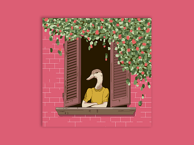 The Window of Wonders artwork contemporary art contemporaryillustration digital art duck illustration photoshop art pink surreal art visual art window wonder