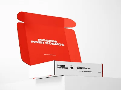 Droplet Genomics kit box agency box branding design graphic design identity kit minimal packaging packaging design studio younique studio