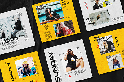Social Media Template advertising branding design girl hypebeast illustration instagram instagram stories instagram story instagram template social media social media pack social media templates template