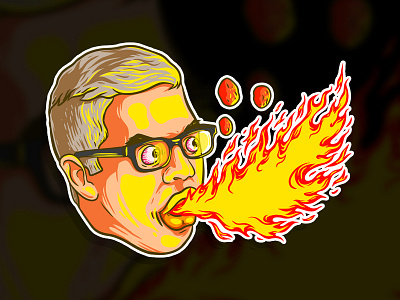 So HOT! ball cartoon chees cheezyball design fire handdrawn hot hotsnack illustration introvertikal logo logomascot mascotlogo on fire snack spicy spicysnack trippy vector