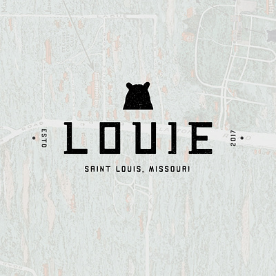 Louie bear bear logo branding design illustration logo logo design logodesign louie missouri restuarant saint louis st louis stl typeface typography