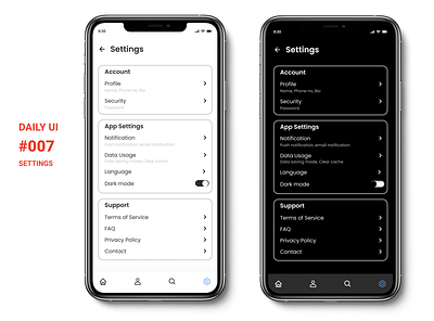 Daily UI #007 - Settings 007 app design dailyui dailyuichallenge settings ui design uiuxdesign