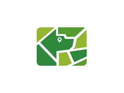 dog map concept dog logo map