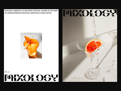 Mixology - Layout Explorations brand branding cocktail grid identity logo minimal typography