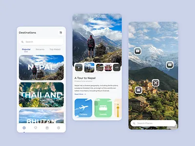 Vromon - Travel App exploration app app design mobile app mobile app design mobile design mobile ui tour travel travel agency travel app traveling travelling ui