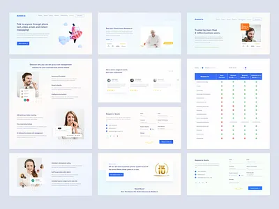 VoIP Platform - Landing Page - SaaS Pricing about us application call management case study clean feedback footer landing page plan presentation pricing quote review saas software ui ux ux case study voip web design