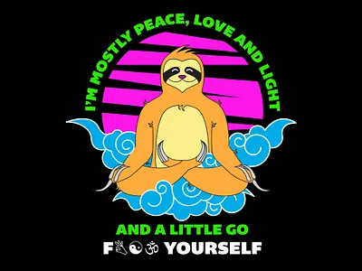 Yoga Sloth art brownpaperbox creative design design fashion illustration insane yoga