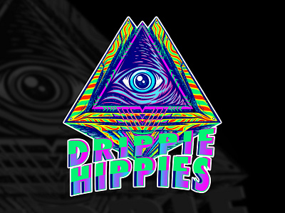 DRIPPIE HIPPIE allseeingeye cartoon design design sticker illustration introvertikal psychedelic pyramid sticker stickerdesign stickerillustration trippy vector