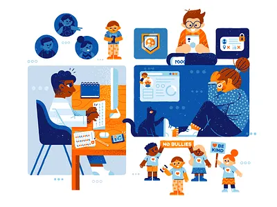 Cyberbullying bully children computer cyberbully internet kids laptop online phone privacy safety security tech teenager