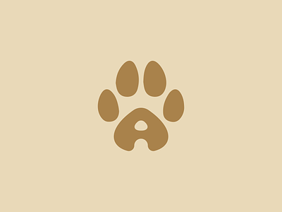Paw - Letter A a animal brand branding dog foot identity letter letter a logo paw print