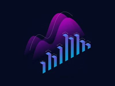 Landing Page Illustrations abstract abstract illustration bitcoin branding charts cryptocurrency data illustration isometric illustration trends