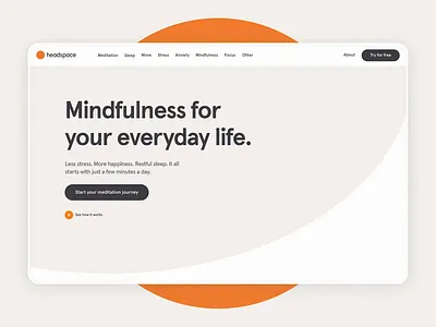 Headspace - Desktop animation design interaction interaction design interface meditation motion ui