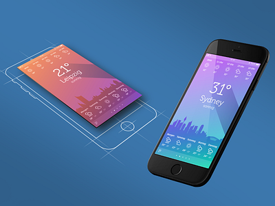 Weather App UI adobe xd app design iphone photoshop prototype screen ui ux wheather