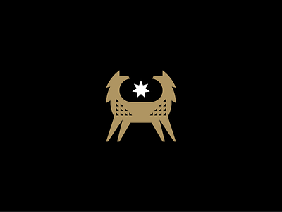 Two-headed Wolf animal branding coat of arms elegant geometry gold icon illustration logo mark minimal nature pattern star symmetry texture ui wild woods