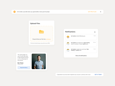 Some component 031 036 039 045 047 activity activity feed component design components dailyui info card iran notification offer plan offer special offer testimonial ui upload web