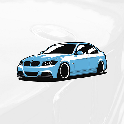 BMW 3 series E90 art artwork automobile car design drawing graphicdesign illustration logo vector