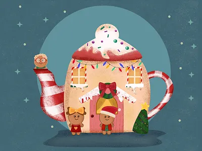 Teacup Christmas House affinity designer christmas illustration illustration vector artwork