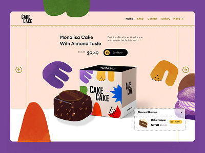 Cake Cake Landing Page cake cake shop cakes chocholate cookie food illustration inspiration landingpage website