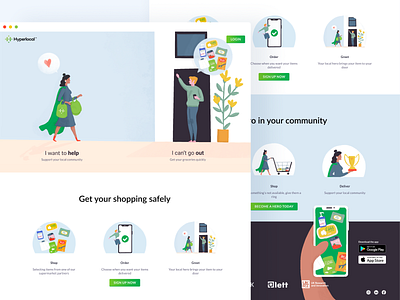 Ecommerce Platform to Help during Covid-19 2020 app business colourful community covid covid19 design ecommerce help illustrations ipad landing page lockdown platform procreate tech techcovid ui ux