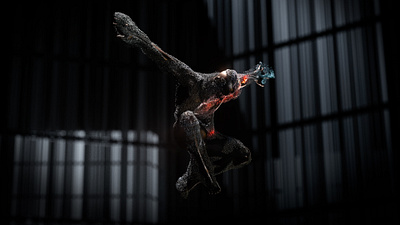 Trapped 3d abstract cg cgi dark design digital art particles render