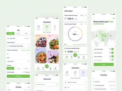 🌳 GreenR carbon change climate co2 dashboard design emission environment flutter footprint green mobile offset planet sustainability tracker