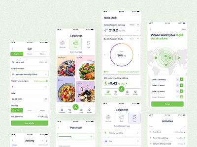 🌳 GreenR carbon change climate co2 dashboard design emission environment flutter footprint green mobile offset planet sustainability tracker