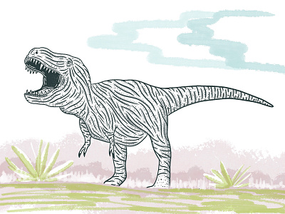 Rex dinosaur illustration trex