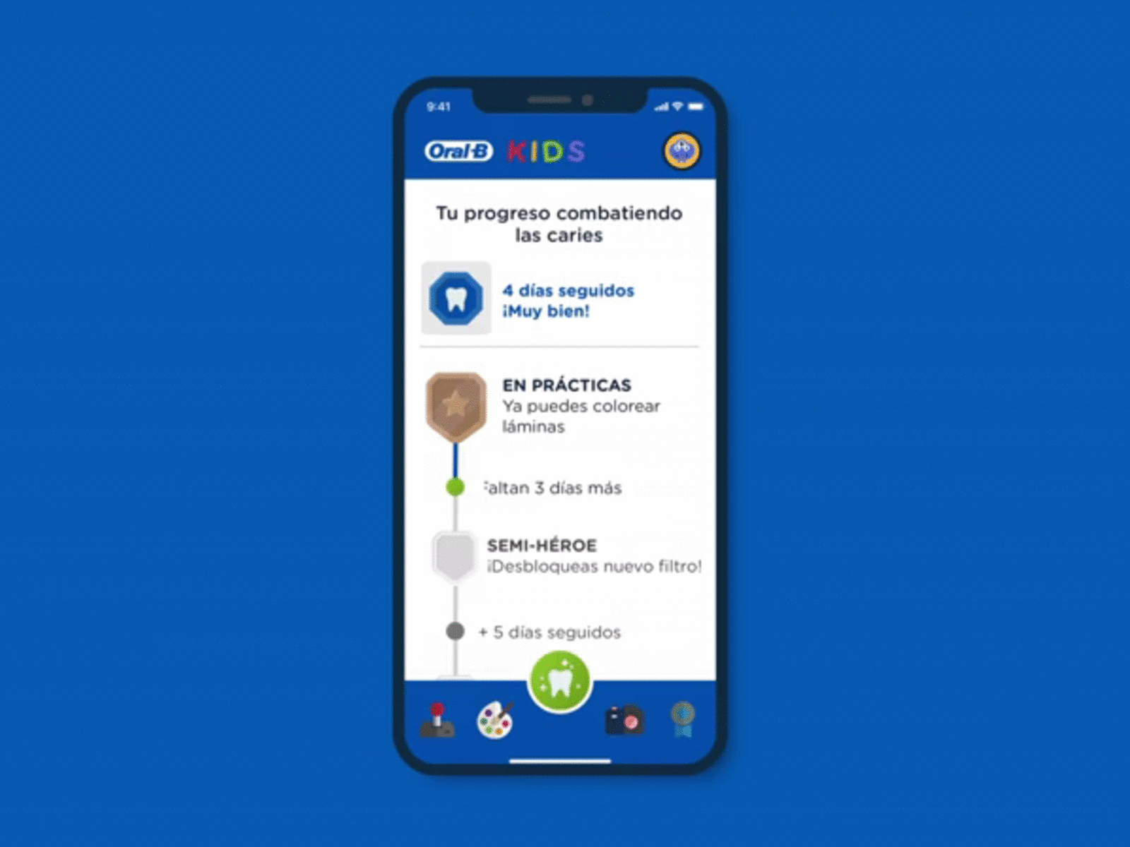 Oral B KIDS - Gamification app app design badges game gamification interaction design ranking sparkle