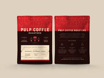 Pulp Coffee Concept 1 coffee coffee bag fruit icons mockup pouch single serve