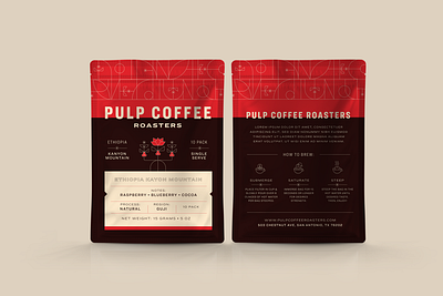 Pulp Coffee Concept 1 coffee coffee bag fruit icons mockup pouch single serve