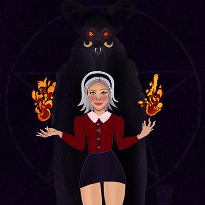 Sabrina Spellman devil diablo fire illustration illustrator procreate sabrina salem spellman