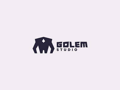 GOLEM STUDIO branding game game studio gaming golem illustration logo logo design logo mark minimal minimal logo minimalist studio studio logo typogaphy