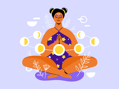 Yoga Time illustrations active character design flat design girl healthcare illustration style vector women yoga