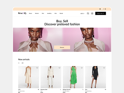 Resale platform | E-commerce | Web adaptiv branding clothing ecommerce figma hero section landing landing page light mode logo mobile pastel platform resale shop ui uidesign uiux ux website