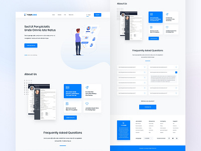 Online CV Maker blue clean design gradient illustration ui user experience user interface ux web design website design