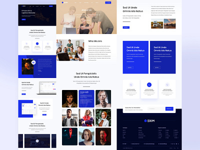 Exim blue clean design gradient ui user experience user interface ux web design website website design website ui website ui design