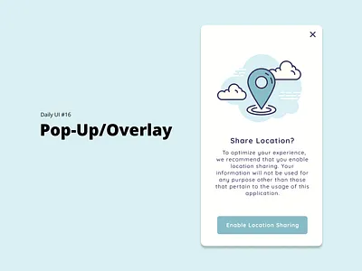 Daily UI #16 - Pop Up/Overlay daily ui dailyui dailyuichallenge design icon ui design uidesign ux ux design uxdesign