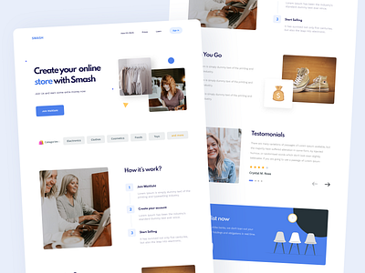 Smash selling platform landing page landing page selling platform ui design ux design web web design