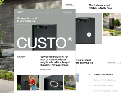 Custo® Homepage 3d clean design home homepage landing page smart tech typography ui ux web
