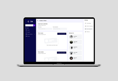 Team creation ui ux web design