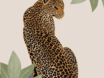 Leopard digital art digital illustration digital painting jungle leopard leopard print nature wild animal wildlife