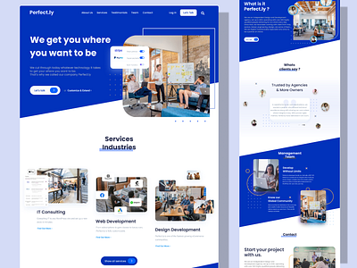 Perfect.ly agency agency landing page agency website branding design landing landing page mobile app web app web design web designer website