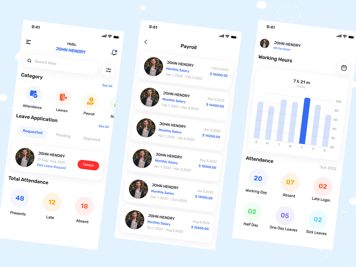 Employee Attendance, Time Clock & Scheduling App by Implies Solution on Dribbble