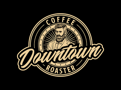 Downtown Roaster Coffee logo design graphic design illustration ilustractor logo vector vintage