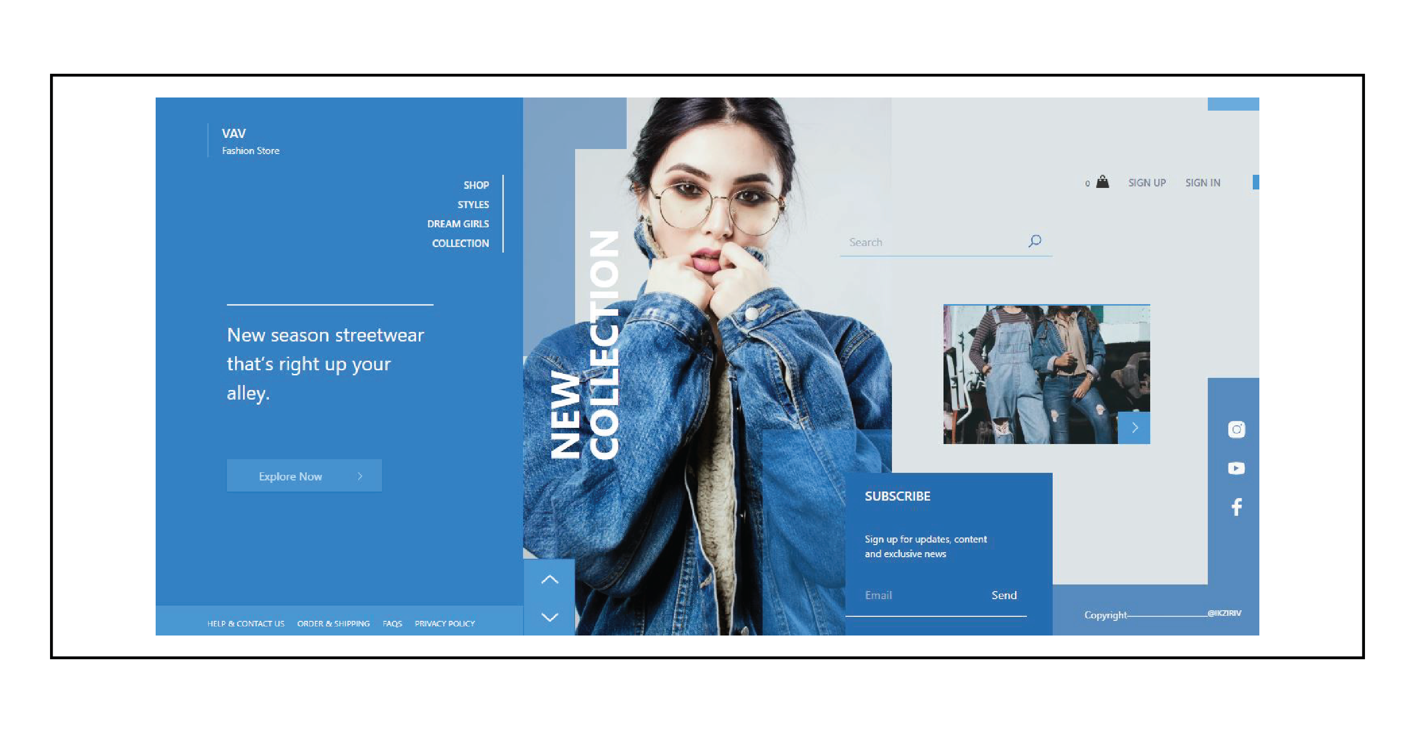 Example of High Fashion Landing Page Design