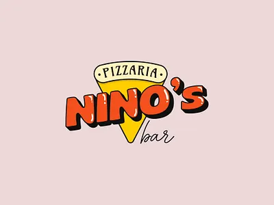 Pizzaria Nino's bar - Logo design brand branding clean design flat illustrator lettering logo typography vector